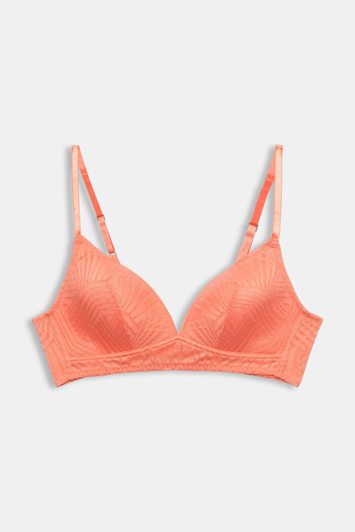 Padded, non-wired lacey bra, CORAL, detail image number 4