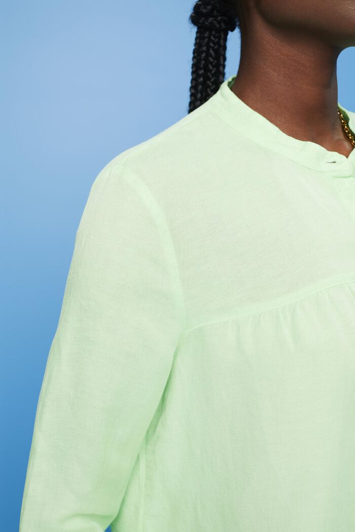 Linen blend blouse, CITRUS GREEN, detail image number 2