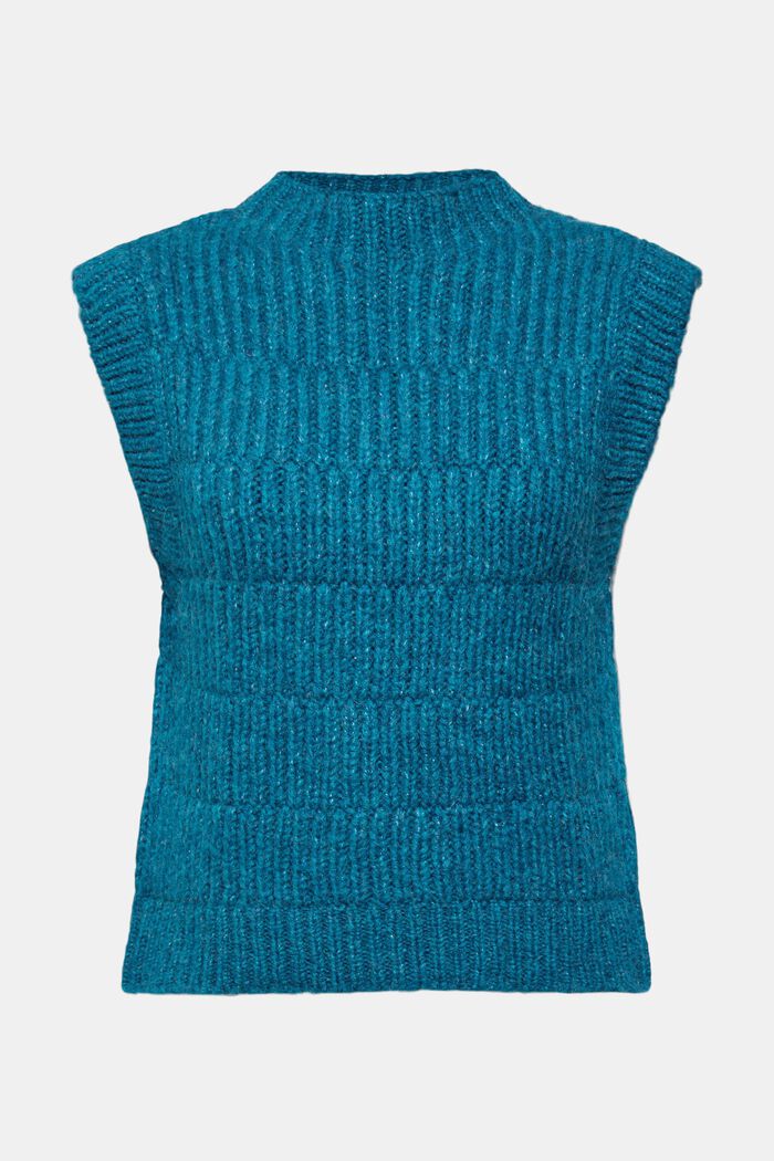 Wool blend slipover, TEAL BLUE, detail image number 2