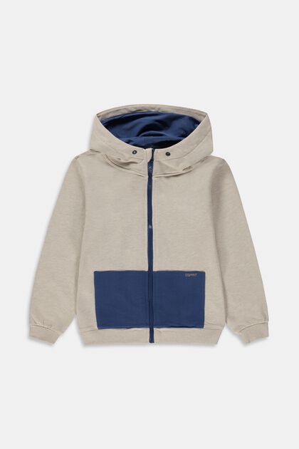 Cotton hoodie with full-length zip
