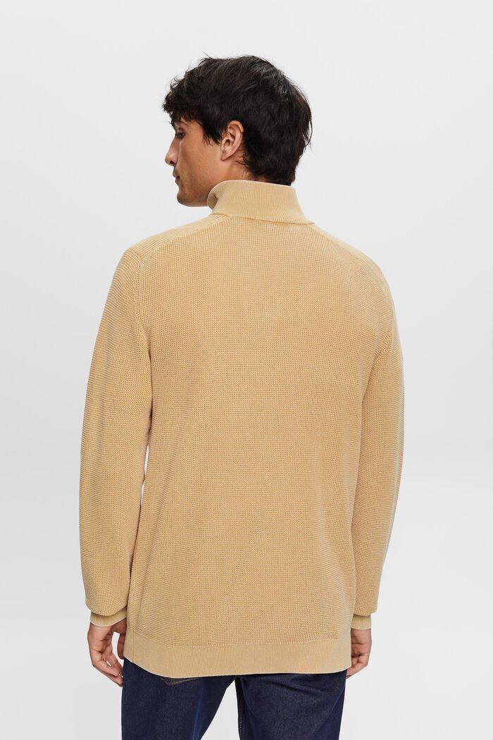 Half-zip jumper, 100% cotton, BEIGE, detail image number 3
