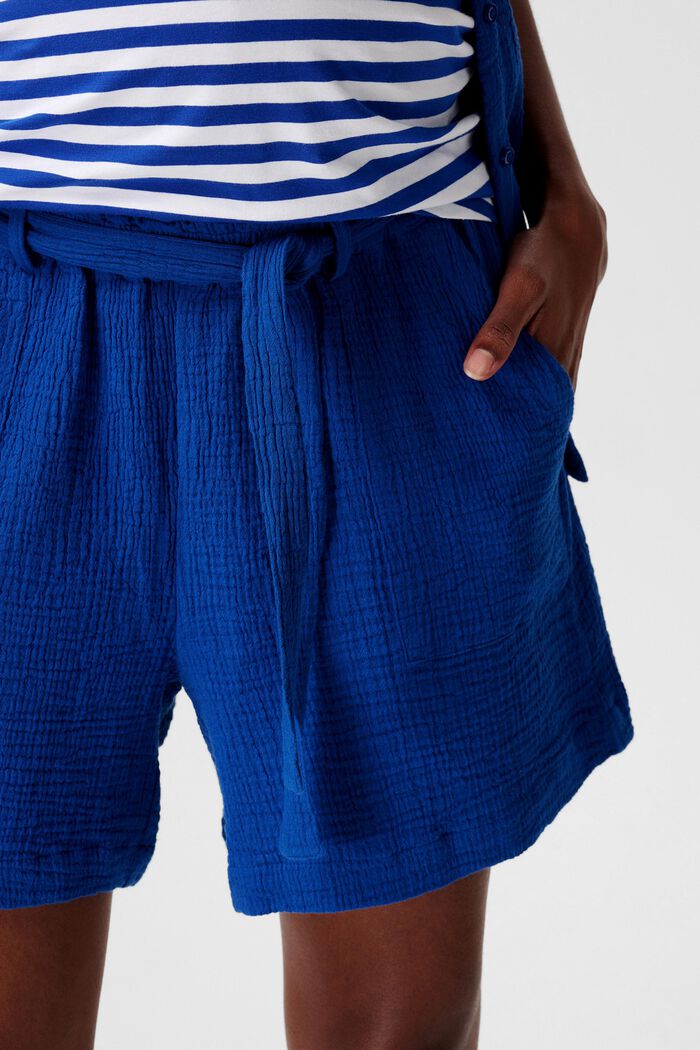 MATERNITY Under-The-Belly Belted Shorts, ELECTRIC BLUE, detail image number 1
