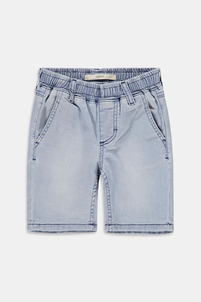Slip-on denim shorts made of stretch cotton