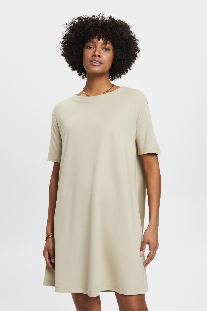 Jersey t-shirt dress, DUSTY GREEN, detail image number 0