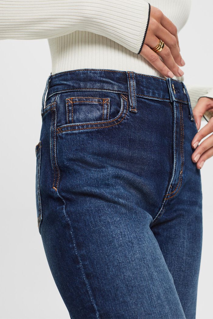 High-Rise Retro Straight Jeans, BLUE DARK WASHED, detail image number 1