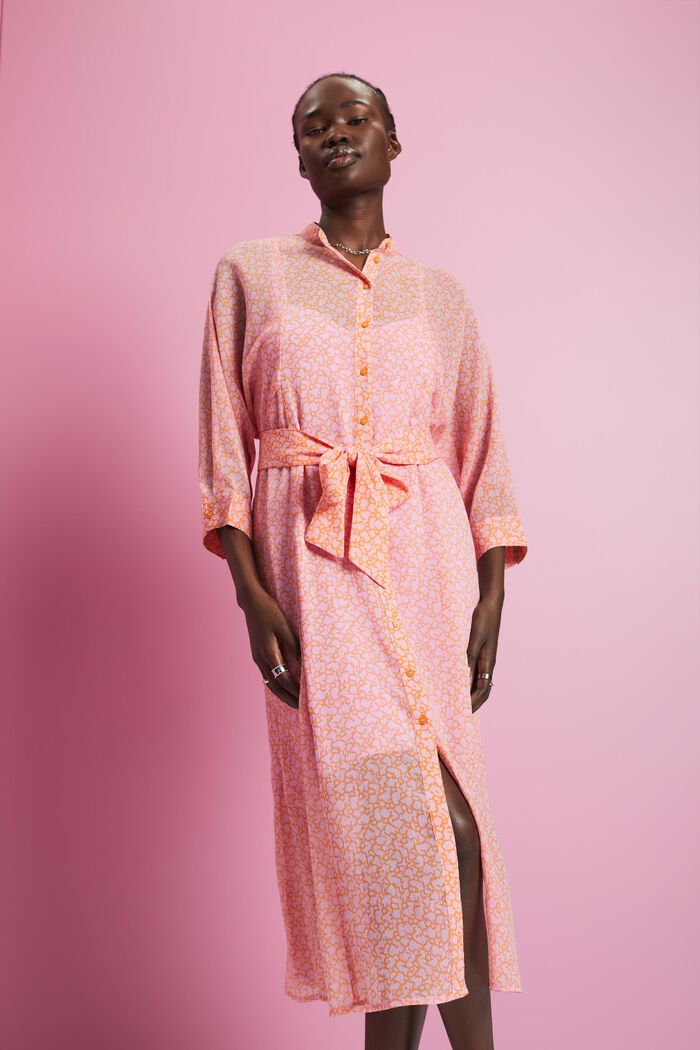 Midi dress with all-over pattern, LILAC, detail image number 0