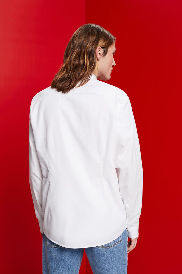 Slim fit shirt with band collar, WHITE, detail image number 3