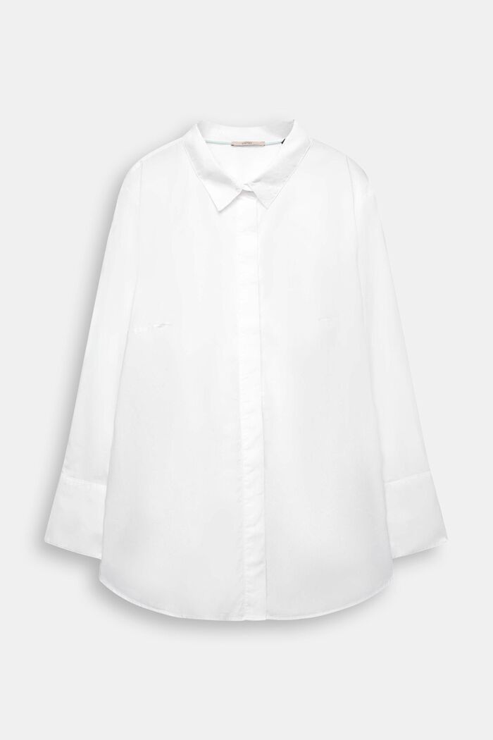 CURVY cotton shirt blouse, WHITE, detail image number 6
