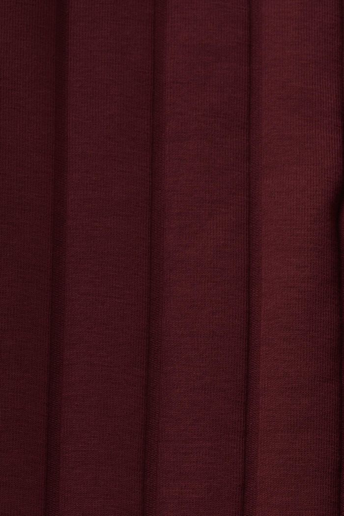 Ribbed Jersey Flared Pants, BORDEAUX RED, detail image number 5