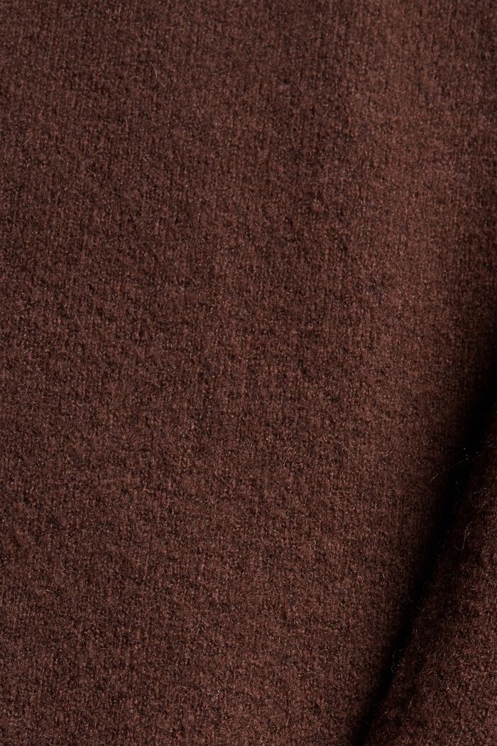 With wool: knitted trousers with a wide leg, RUST BROWN, detail image number 4