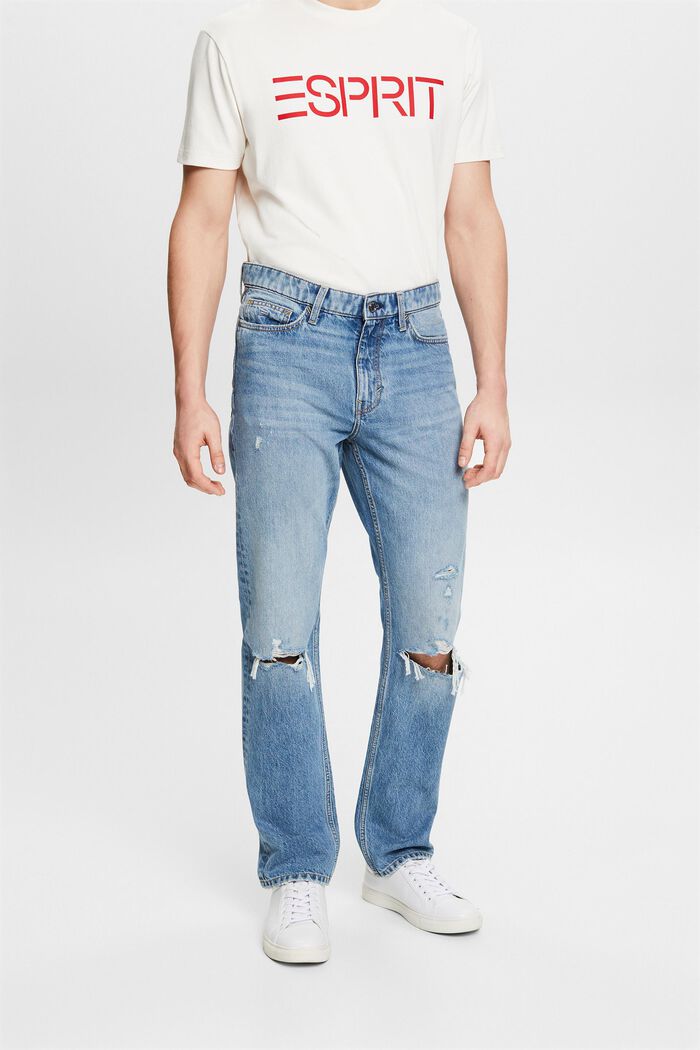 Mid-Rise Straight Jeans, BLUE MEDIUM WASHED, detail image number 0