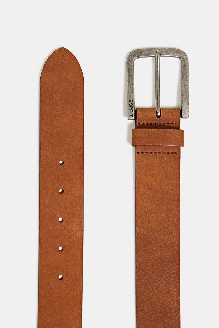 Nubuck leather belt, CAMEL, detail image number 1