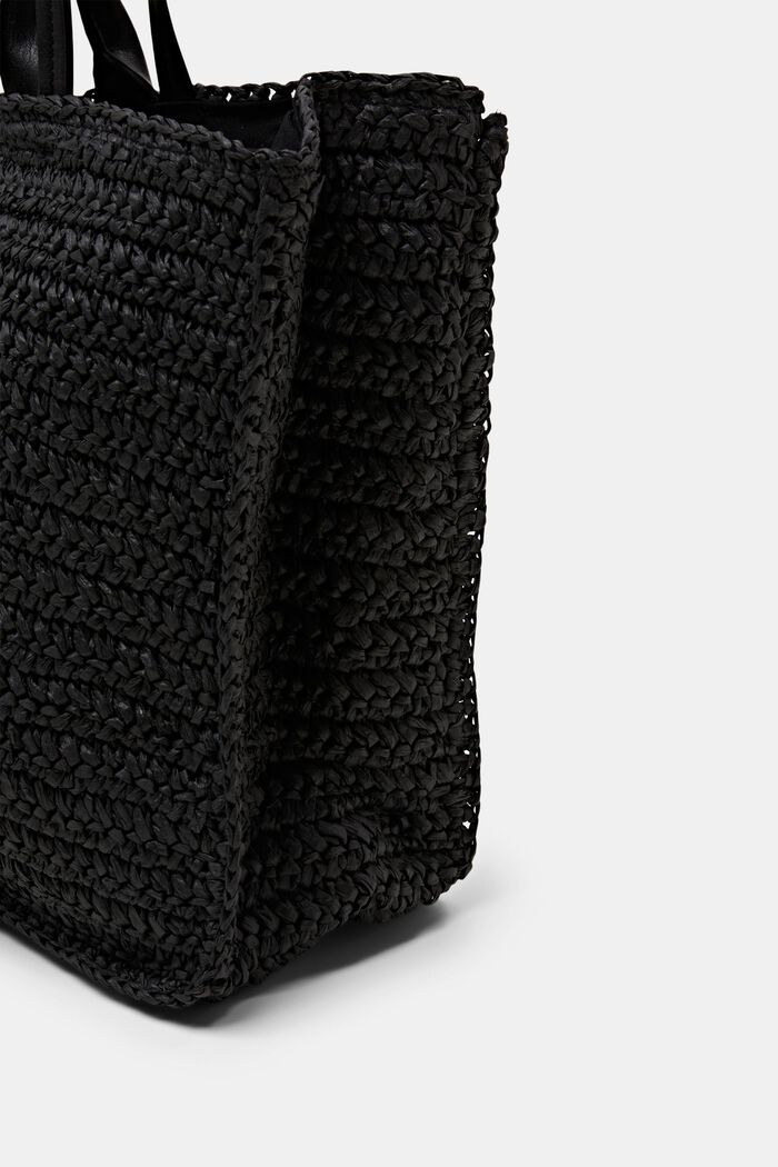 Large Crochet Tote, BLACK, detail image number 1