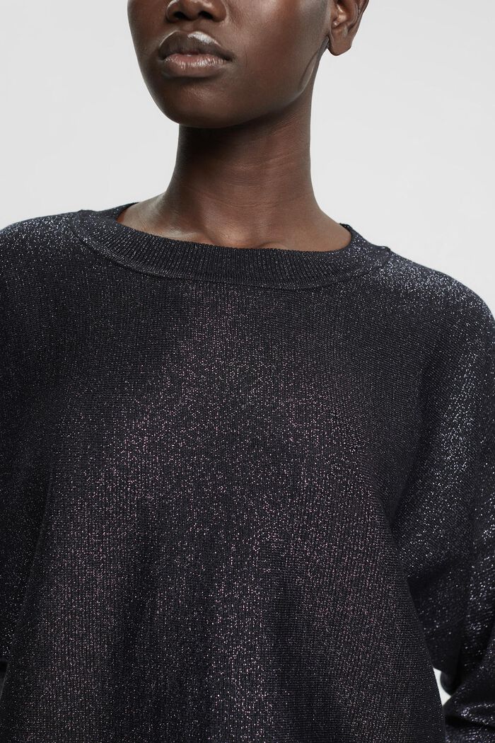 Glitter effect sweater, BLACK, detail image number 0