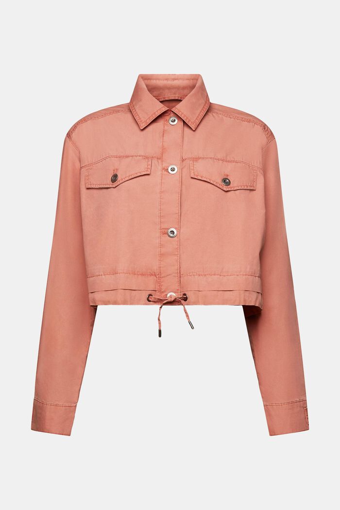 ESPRIT - Cropped Tie-Front Cotton-Canvas Jacket at our online shop