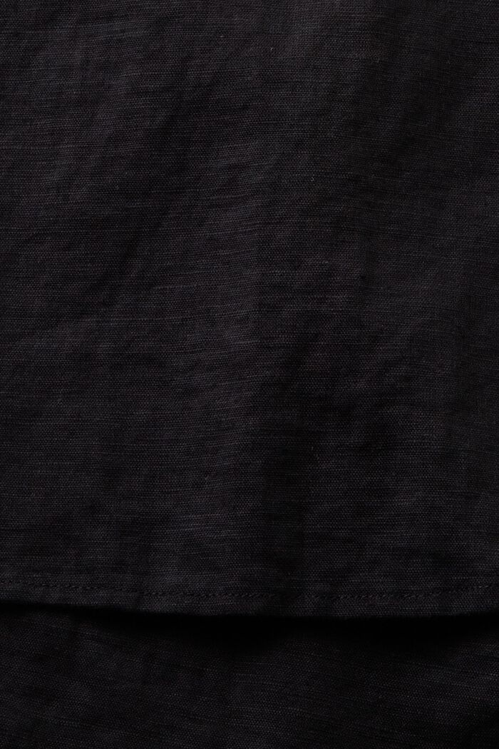 Cotton-Linen Shirt Blouse, BLACK, detail image number 5