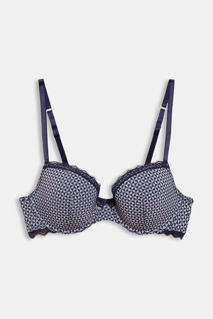 Recycled: padded, printed underwire bra