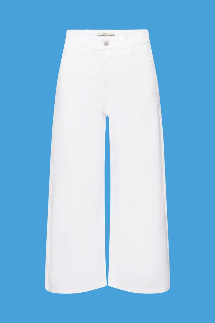 High-rise wide leg culottes, WHITE, detail image number 7