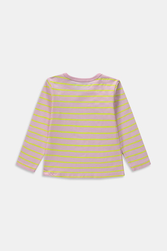 Long-sleeved striped top with heart print