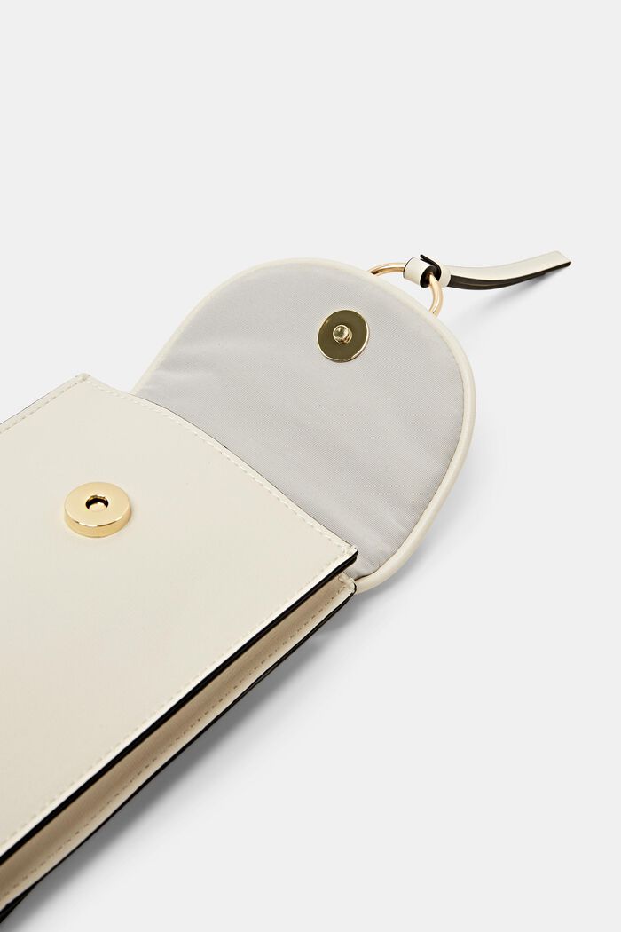 Faux Leather Crossbody Phone Bag, CREAM BEIGE, detail image number 3