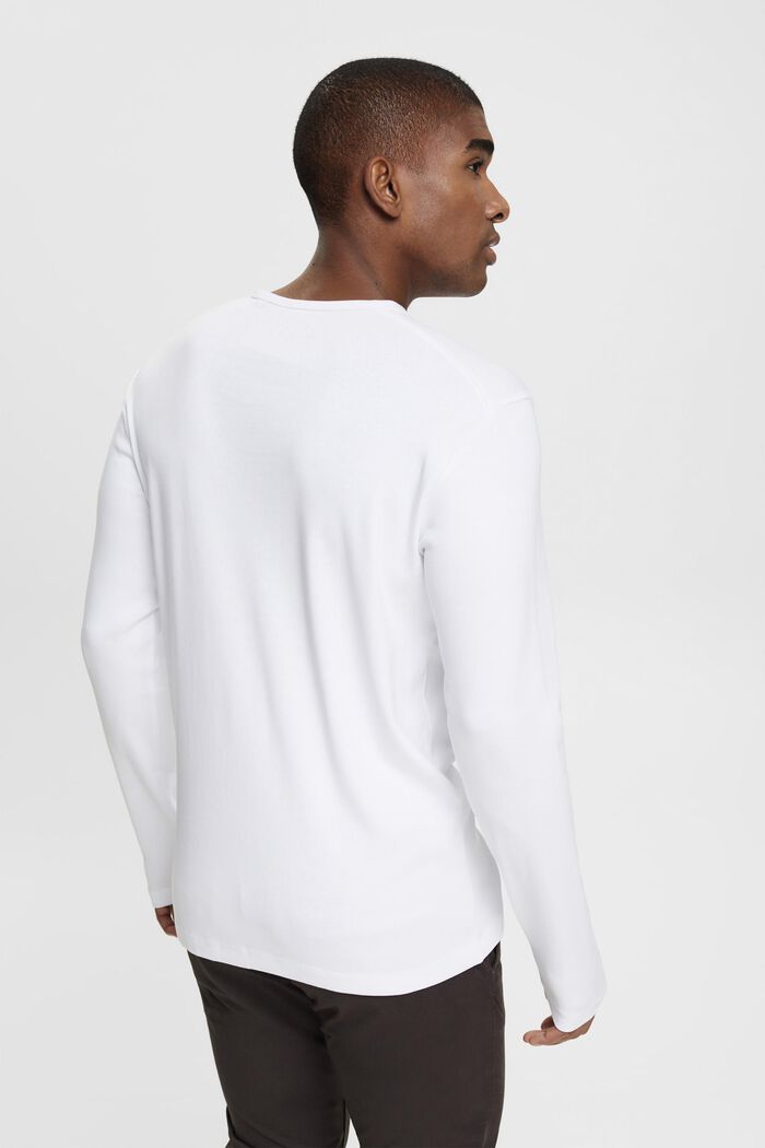 Jersey long sleeve top, WHITE, detail image number 3