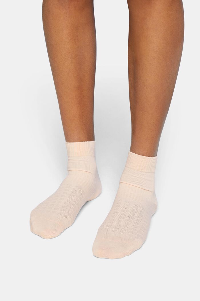 3-Pack Ribbed Organic Cotton Crew Socks, BEIGE/LILAC, detail image number 1