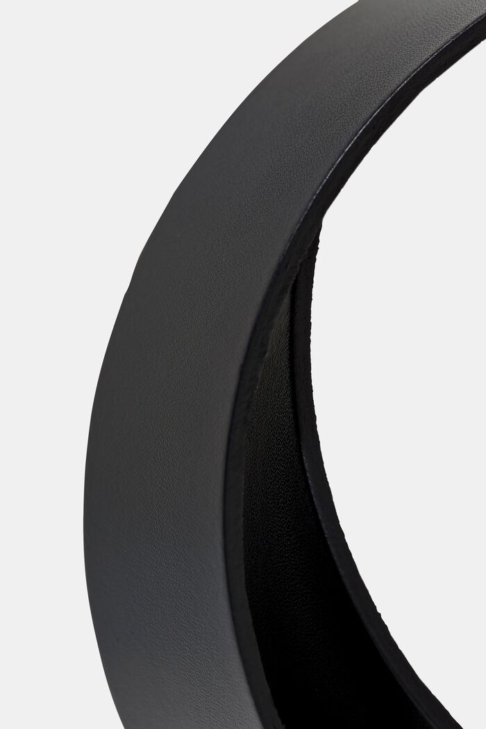 Basic smooth leather belt, BLACK, detail image number 1