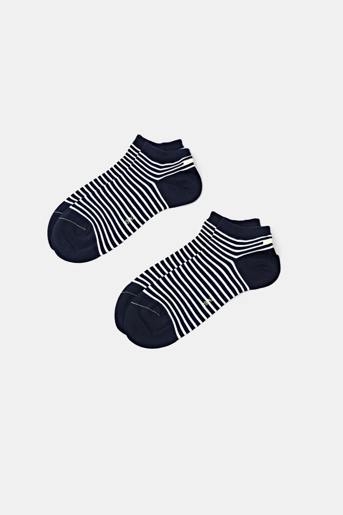 2-Pack Striped Sneaker Socks, SPACE BLUE, detail image number 0