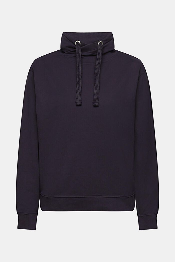 Sweatshirt with drawstring stand-up collar, NAVY, detail image number 6