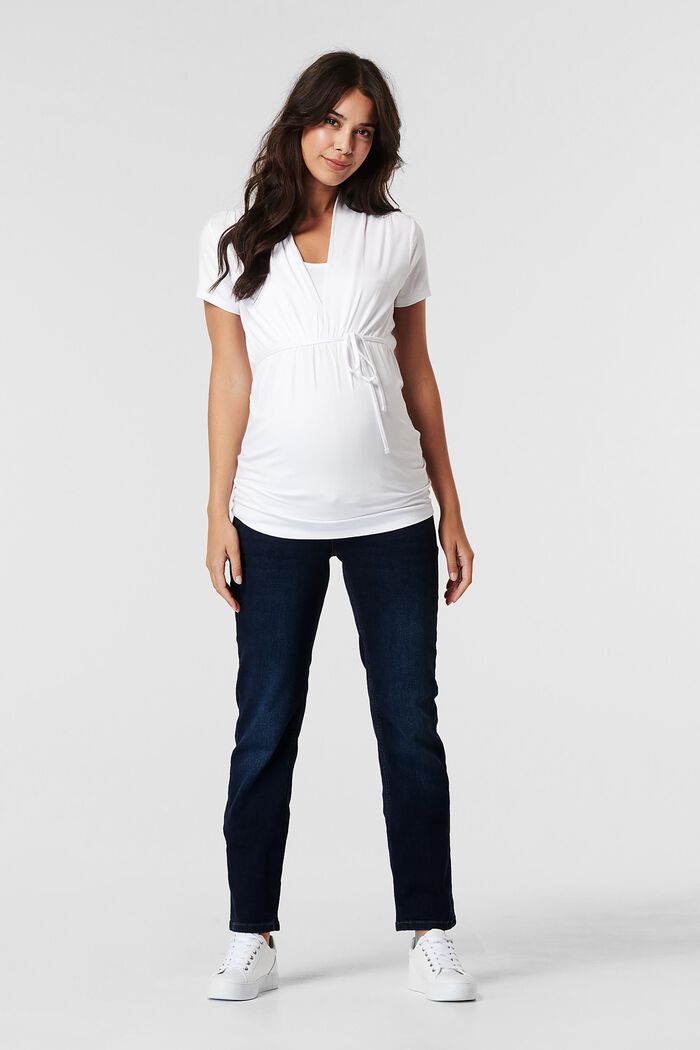 T-shirt with nursing function, LENZING™ ECOVERO™, WHITE, detail image number 0