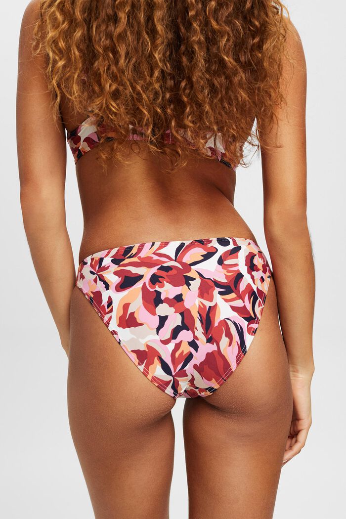 Carilo beach bikini bottoms with floral print, DARK RED, detail image number 2