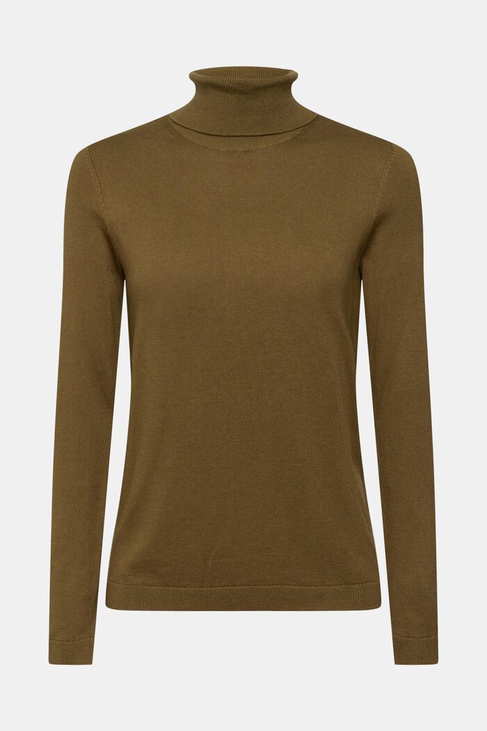 Roll neck sweater, KHAKI GREEN, detail image number 5