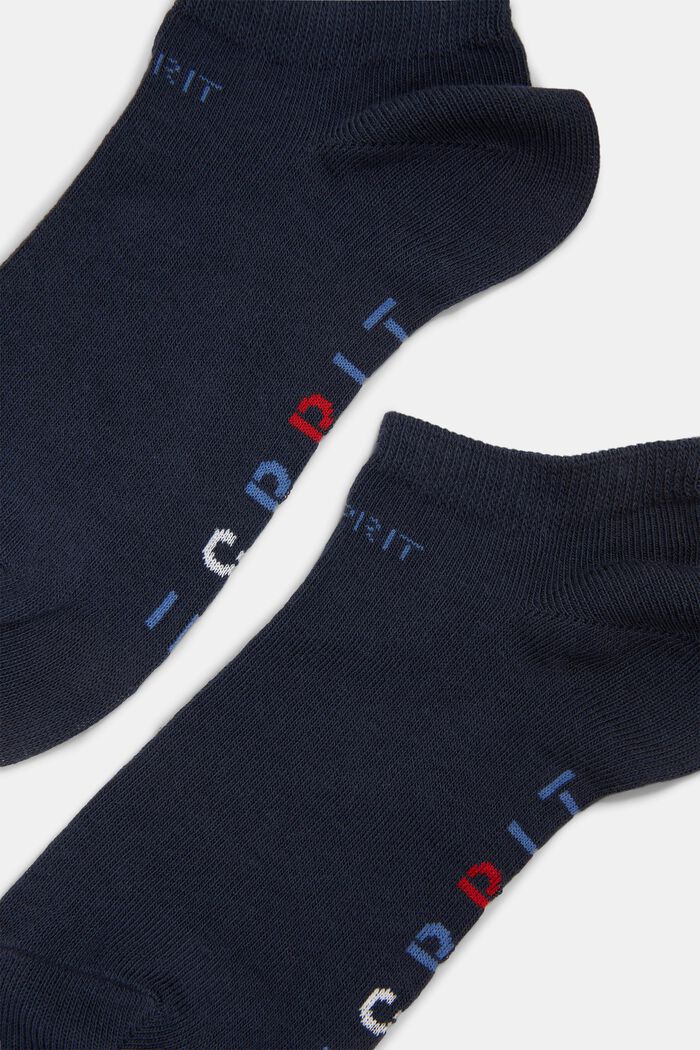 Double pack of trainer socks with a logo, MARINE, detail image number 1