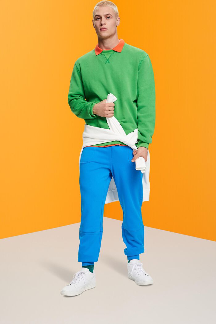 Plain regular fit sweatshirt, GREEN, detail image number 1