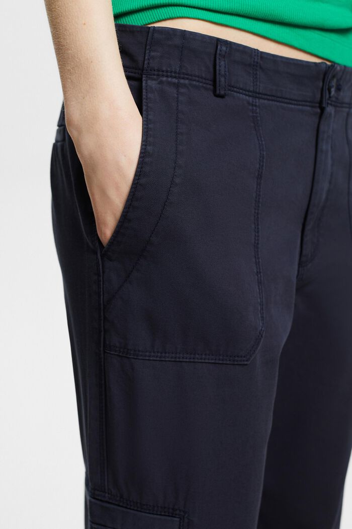 Capri trousers in pima cotton, NAVY, detail image number 4