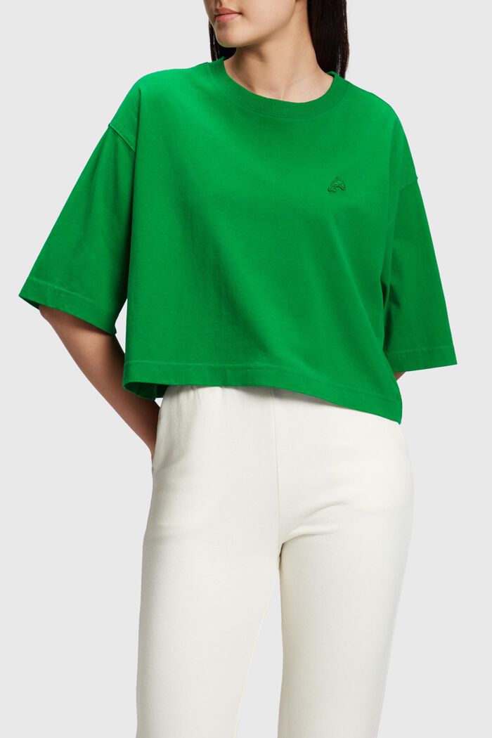 Color Dolphin Cropped T-shirt, GREEN, overview