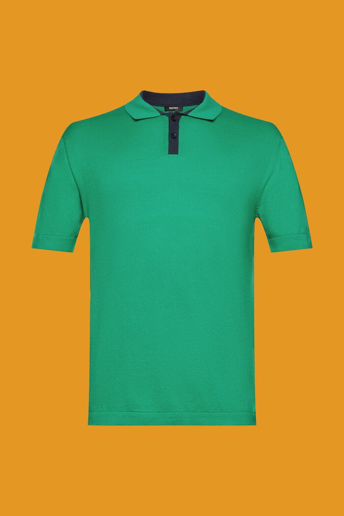 Blended TENCEL and sustainable cotton polo shirt, GREEN, detail image number 6