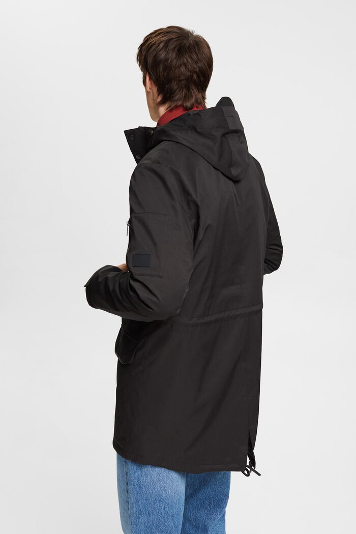 Parka jacket with detachable lining, BLACK, detail image number 3