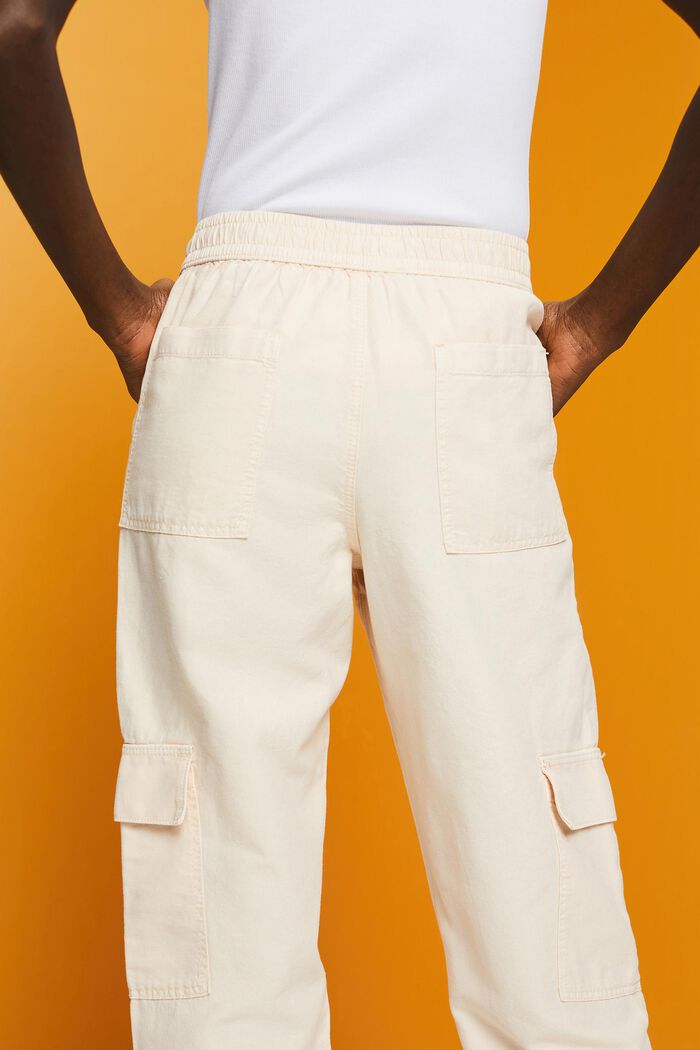 Mixed fabric cargo trousers with TENCEL™, PASTEL PINK, detail image number 4