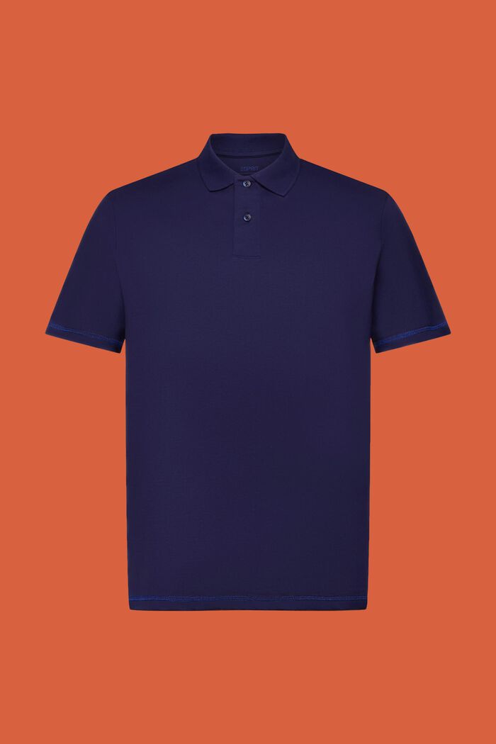Jersey polo shirt, 100% cotton, DARK BLUE, detail image number 5