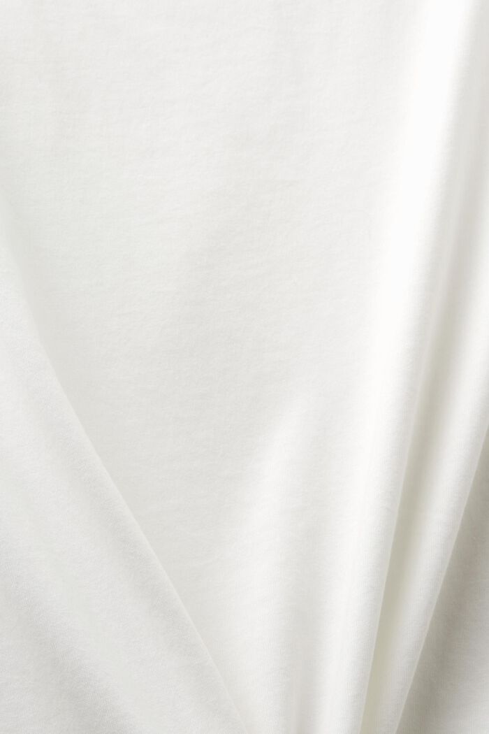 Cotton Longsleeve Top, OFF WHITE, detail image number 5