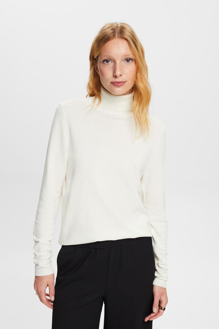 Long-Sleeve Turtleneck Sweater, OFF WHITE, detail image number 0
