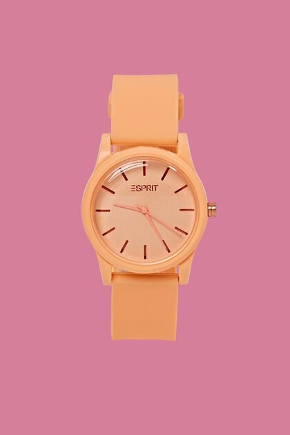 Coloured watch with rubber band