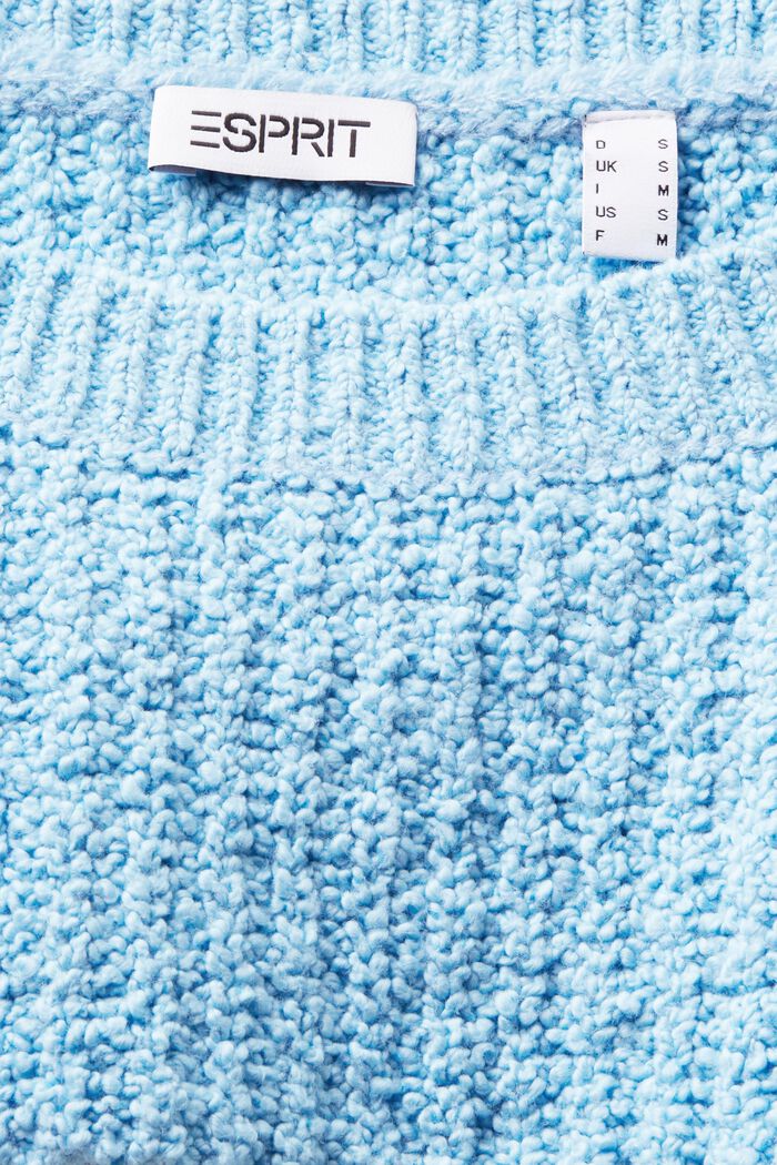 Bouclé Knit Cropped Top, LIGHT TURQUOISE, detail image number 4