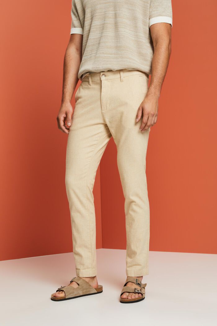 Summer chino trousers, LIGHT BEIGE, detail image number 0
