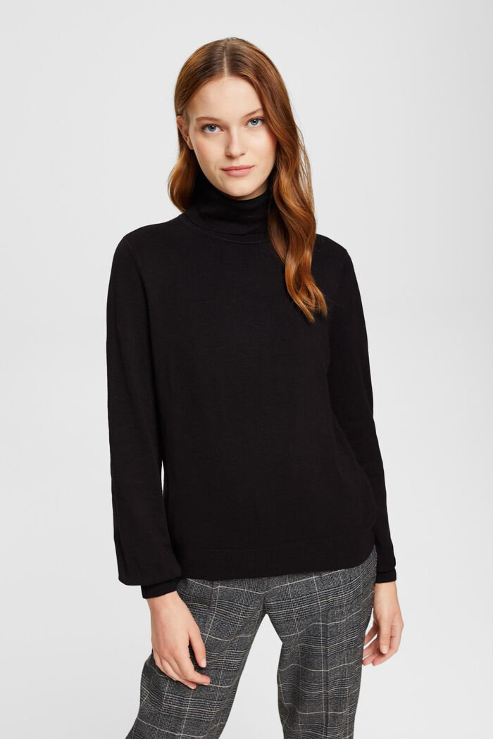 Knitted polo neck sweater