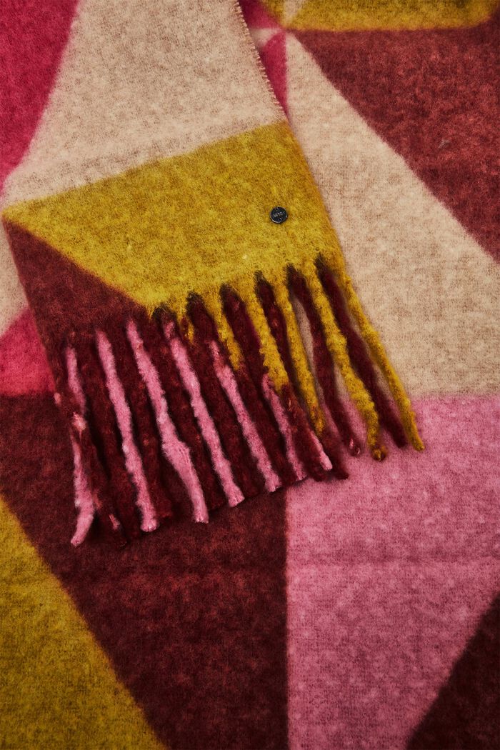 Multi-coloured patterned scarf, YELLOW, detail image number 1