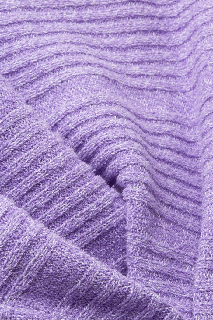 Textured knit short-sleeved jumper, PURPLE, detail image number 5