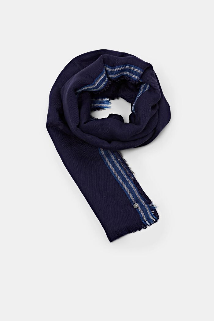 Twill scarf, DARK BLUE, detail image number 0