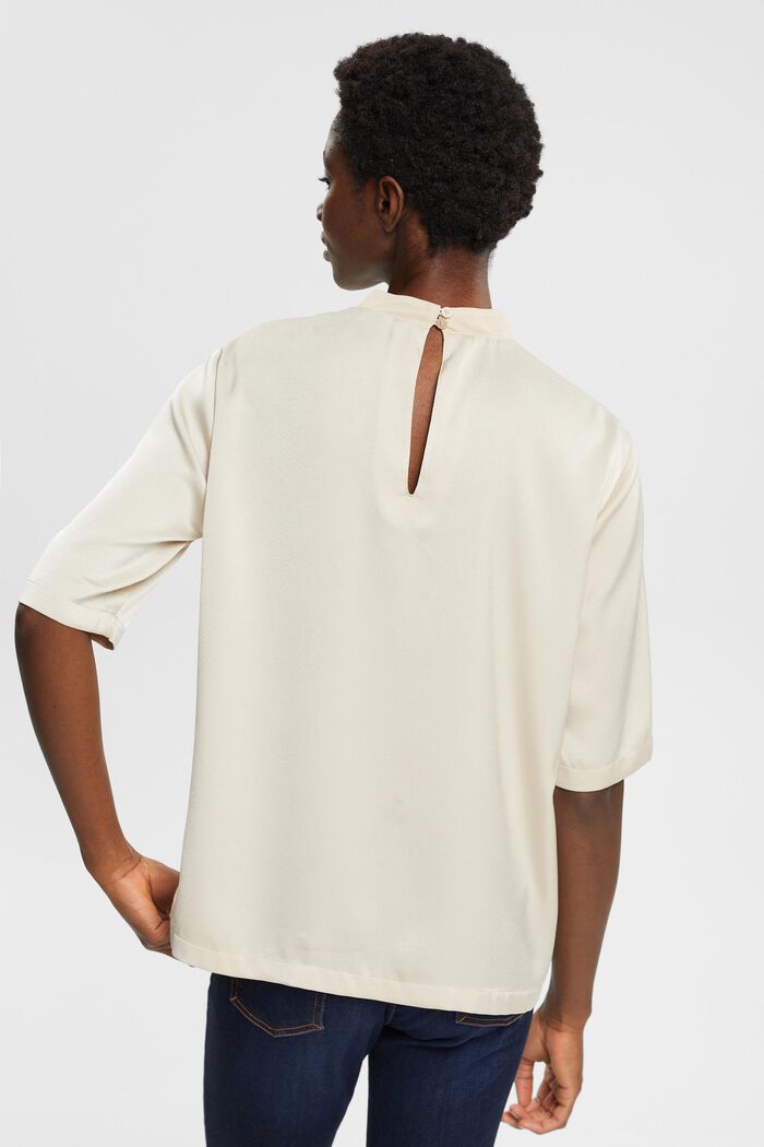Satin blouse, LIGHT TAUPE, detail image number 3